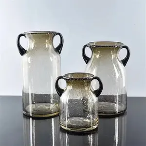 Vase à bulles d'air décoratif à Double oreille, produit fait à la main, pour décorer un centre de table ou la maison