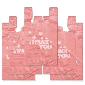 प्रीमियम गुणवत्ता Biodegradable टी शर्ट बैग को कम प्लास्टिक अपशिष्ट विभिन्न आकार और रंग अनुकूलन पुन: प्रयोज्य और डिस्पोजेबल
