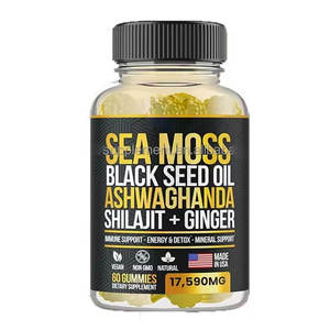 Cápsulas de Aceite de Semilla Negra con Ashwagandha y Jengibre de Marca Privada Ausreson OEM, 500 mg, Cápsulas Veganas de Aceite de Semilla Negra para el Sistema Inmunológico y el Cabello - Product Image 1