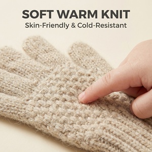 Mitaines tricotées avec un adorable motif 3D d'<span class=keywords><strong>alpaga</strong></span>, gants d'hiver chauds amusants et ludiques pour enfants et tout-petits - Product Image 3