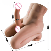 Pene Artificial, Dildo Realista, Herramienta Sexual, Dispositivo de Autoconsolación para Mujeres, Juguete Sexual, Torso Sólido de Medio Cuerpo, Molde Inverso, Muñeca Masculina con Trasero Grande