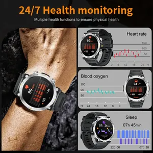 Herren Smartwatch 1,43 Zoll AM LED-Bildschirm Herzfrequenz-Schrittzähler Taschenlampe Edelstahlarmband Sport <span class=keywords><strong>Android</strong></span> Stoppuhr - Product Image 5