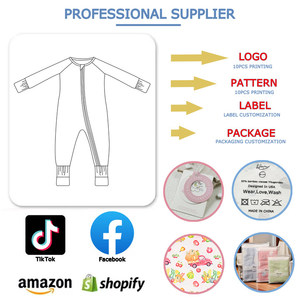 Fabrik ODM Bio-Bambus Baby-Strampler 2-Wege-YKK-Reißverschluss Cartoon-Druck Individuelle Farben für Säuglinge Kleinkinder Unisex Schlafanzüge - Product Image 5