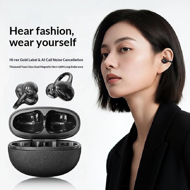Source Factory 2026 New Model Wireless for 6.0 Earphones Ear-Clip Style Gaming Music Ultra-Long Battery Life Bone