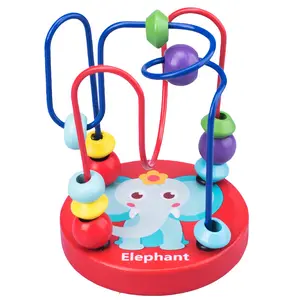 Çoklu stilleri bulmaca oyuncak geometri şekil bilişsel ahşap oyuncak çocuk oyun yapı taşı boncuk sarma eğitici oyuncak