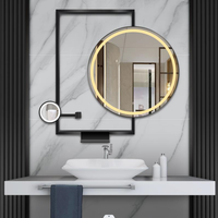 Smart LED Bathroom Mirror Anti-Fog Dimmable Wall Mounted Backlit Vanity Mirror with Touch Switch