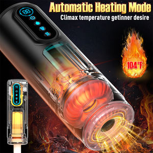 Volledig automatisch telescopisch thermisch zuigend masturbatie-apparaat voor mannen, sterke interne telescopische cup, automatische verwarming, seksspeeltje - Product Image 3
