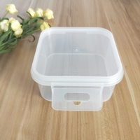 Boîte de rangement transparente en plastique PP recyclable, multi-usages, avec logo personnalisé imprimé, épaisseur 1-1,4 mm, avec couvercle