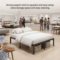 Lit en fer personnalisable avec éclairage, cadre de lit simple pour chambre à louer, 1,9 mètre, 2 mètres - Vente chaude