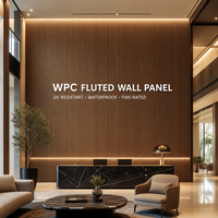 Panel Dinding Beralur WPC Tahan UV dan Tahan Api, Anti Air, Co-Extruded, Dekoratif untuk Interior & Eksterior Hotel