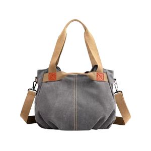 High Quality Classic Vintage Canvas Shoulder <b>Bag</b> Women Customized LOGO Portable Messenger Handbag Travel <b>Work</b> Larger Capacity - Product Image 3