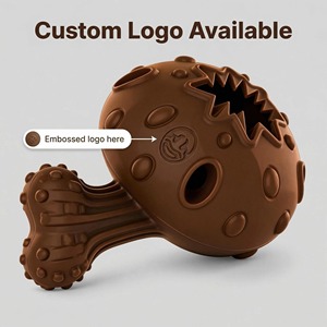 Jouet à mâcher interactif personnalisable pour animaux de compagnie, distributeur de friandises en forme de champignon en caoutchouc, pour nettoyer les dents, jouet à mâcher résistant pour chiens agressifs - Product Image 3