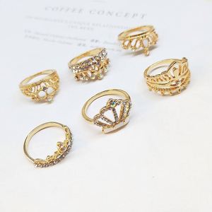 Multi-style Crown Mixed Alloy Fashion <b>Rings</b> Wholesale Accessories Jewelry Trendy <b>Gold</b> Crown <b>Rings</b> for Girls <b>Set</b> Mix - Product Image 3