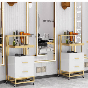 Modern Stainless Steel Barber Tool Cabinet with Four <b>Wheels</b>, Hair Salon Trolley, Beauty Salon Tool <b>Cart</b>, Factory Direct Sale - Product Image 2