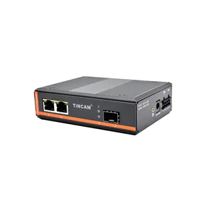 TINCAM Enterprise Switches Industrial Network Switch With POE 1*Gigabit SFP Module+2*1000M RJ45 Port Industrial Media Converter