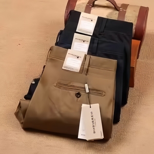 2025 Factory Direct Pure Cotton Men's Casual Twill Pants Men's Fashion Baggy Jogging Pants Woven Linen <strong>Summer</strong> <strong>Pattern</strong> Wholesale - Product Image 1