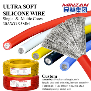 Kabel baterai listrik silikon tembaga awg, kawat kabel silikon fleksibel tahan suhu tinggi <span class=keywords><strong>2</strong></span> 4 6 8 10 12 14 16 20 awg - Product Image 1
