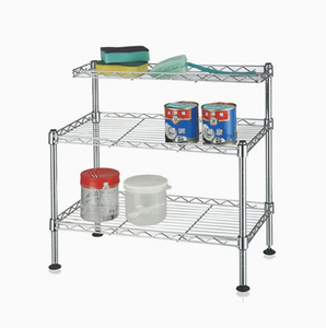 Mini estantería ajustable <span class=keywords><strong>de</strong></span> alambre <span class=keywords><strong>de</strong></span> acero al carbono, estante <span class=keywords><strong>de</strong></span> almacenamiento plegable recién llegado para placa, soporte <span class=keywords><strong>de</strong></span> almacenamiento <span class=keywords><strong>de</strong></span> cocina para el hogar, montaje - Product Image 2