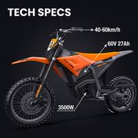 Motocicleta Eléctrica Todoterreno Estilo Surron OEM/ODM para Adultos, 60V 3500W, Batería de Litio, Motocicleta Eléctrica Urbana, Motocicleta Todoterreno