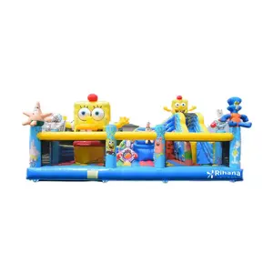 Nhà sản xuất trực tiếp bán SpongeBob Squarepants Styling thương mại Inflatable bouncy PVC ngoài trời trẻ em người lớn lâu đài bouncy