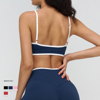 Soutien-gorge de sport sexy pour femmes, à impact élevé, taille plus, avec bretelles réglables, color block, pour la course à pied, la salle de sport, la musculation, image xxx, bleu marine