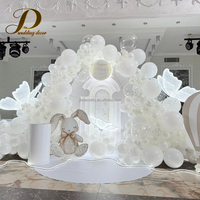 Toile de fond de mariage personnalisable JINDA pour la cérémonie de mariage, toile de fond en acrylique blanche élégante pour la décoration d'événements en intérieur et en extérieur