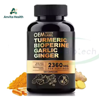 Anvita Curcuma Curcumine Extrait Capsules Soutien Articulaire Complément Herbal Poivre Noir Gingembre Ail Capsules Naturelles de Curcuma