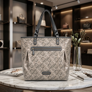 Sac fourre-tout vintage à imprimé géométrique pour femme, avec poignée supérieure tressée et garniture en similicuir, grand sac à bandoulière pour le bureau et les voyages - Product Image 3