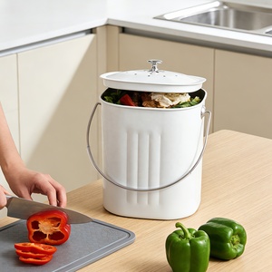 Odorless 1.7 Gallon Stainless Steel Outdoor Dust <b>Bin</b> <b>with</b> Charcoal Filter and <b>Lids</b> - Product Image 2