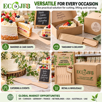 Coupe-gâteau et pelle à gâteau en bois de 7,48 pouces, emballés individuellement, emballage Kraft OEM sous marque privée pour détaillants, importateurs, grossistes