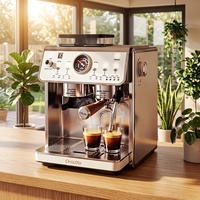 Machine à café intelligente à double pompe et double chaudière, machine à expresso avec moulin intégré, machine à café professionnelle pour les entreprises