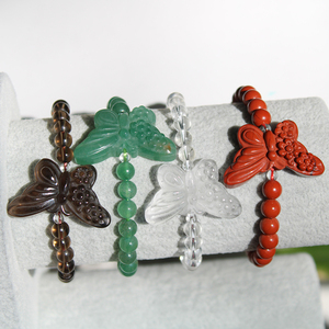 Bán buôn tự nhiên hỗn hợp đá quý và bướm khắc tinh thể vòng đeo tay tinh thần chữa bệnh đá số lượng lớn Crafted hạt - Product Image 3