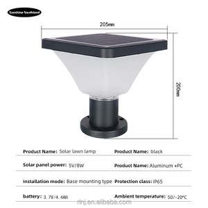 IP65 Waterproof Solar Outdoor Pillar <b>Light</b> LED Garden Fence Lamp Circular Villa Gate <b>Post</b> <b>Light</b> for Courtyard Pathway Decoration - Product Image 5