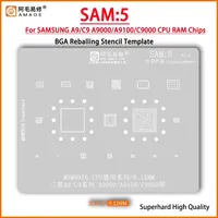 Amaoe Universal 0,12 MM CPU BGA Reballing Stencil para Samsung SAM 1-20 IC Chips Reparación de soldadura Estaño Plantación Malla de acero