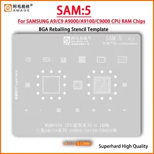 Amaoe แผ่นฉลุสำหรับ reballing CPU BGA ขนาด0.12มม. สำหรับ <span class=keywords><strong>Samsung</strong></span> SAM 1-20 IC การบัดกรีซ่อมแซมการทำจากแผ่นเหล็กเคลือบดีบุก - Product Image 6