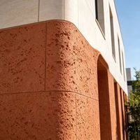 Künstlicher Stein Roter Travertin Terrakotta-Platte für Außenecken und TV-Hintergrundwand