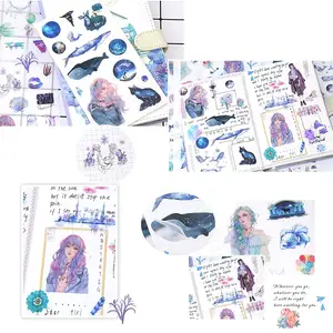 Pegatinas creativas de dibujos animados para chica, álbum de libros DIY, pegatinas de moda para chica