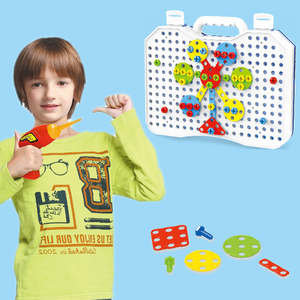 Perceuse électrique intelligente pour enfants, jouet de Puzzle, jouets d'apprentissage pour enfants, mosaïque éducative précoce, bricolage, Puzzle Animal de dessin animé 3d - Product Image 4