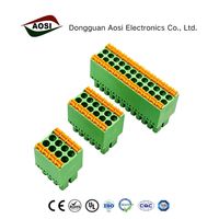 AOSI FPS1.5-02 이중 레벨 PCB 터미널 블록 3.5MM 자동차용 푸시인 연결 28-6AWG