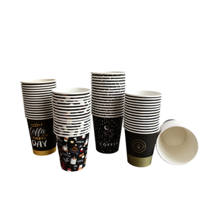 Gobelets à café en carton biodégradable jetables de 2,5 oz, 3 oz, 4 oz, 6 oz, 7 oz, 8 oz avec couvercles - Product Image 5