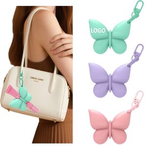Soporte de silicona portátil con clip estilo mariposa de 2.79 pulgadas para lápiz labial y brillo labial, con colgante de llavero, para lápiz labial y perfume, con LOGO personalizado - Product Image 1