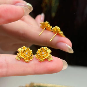 Pendientes de plata de ley de joyería fina Maisonite, pendientes de oro de 18k, joyería de rodio, pendientes de plata de ley 925. - Product Image 1