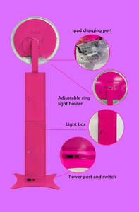 Aro de Luz Multifuncional con Soporte Tipo Paraguas para Selfies y Paisajes, Blanco, Bloqueable, para DSLR, Salsa, iPad, Photo Booth - Product Image 3