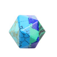 Dapat disesuaikan 16mm hijau batu permata DND Set dadu polihedral persegi & D20 dengan ukiran Logo khusus untuk papan permainan