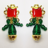 Boucles d'oreilles Zooying 2022 de luxe vintage en résine plaquée or, avec cristaux et verre carré, couleurs assorties