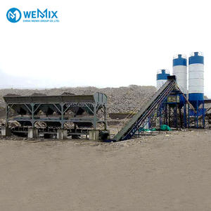 HZS60 Concrete Batching Plant <b>Stationary</b> concrete batching plant Belt conveyor feeding Belt-fed concrete mixer - Product Image 1