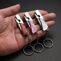 Couteau pliant de poche Mini porte-clés couteau Portable survie en plein air outil d'urgence déballage pliable en acier inoxydable EDC porte-clés