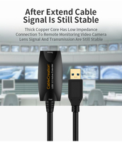 Cable de Extensión USB 3.0 Activo CableCreation de 5M (16.4 Pies) con Amplificador de Señal para Meta Quest 3, 3S, 2 Pro, Link VR, PC Gaming, Cable Repetidor