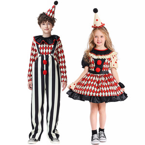 Disfraz de <span class=keywords><strong>Payaso</strong></span> de Terror Divertido para Niños de 3 a 10 Años, Traje Rojo con Rayas Blancas y Diamantes, para Halloween, Carnaval, Cosplay, Fiestas y Actuaciones - Product Image 2