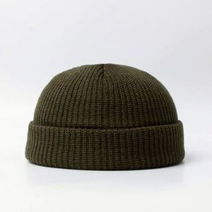 Gorros de lana cortos sin ala estilo hip hop para hombre, cálidos, de punto, vintage, con diseño de piel de melón, para otoño e invierno - Product Image 4